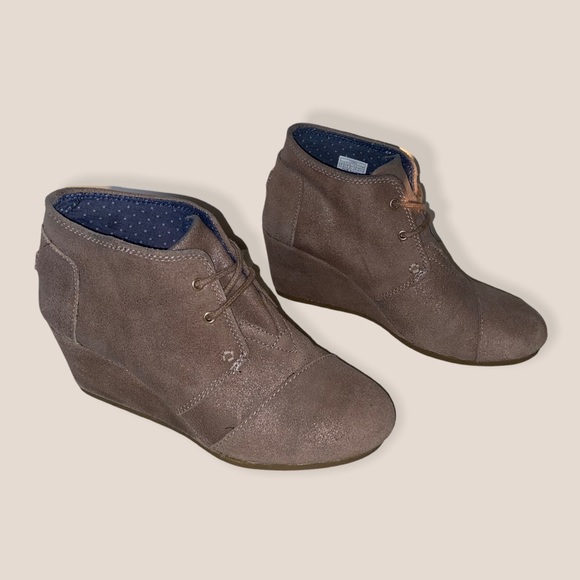 Toms Shoes - Toms Taupe Wedge Booties | 7.5